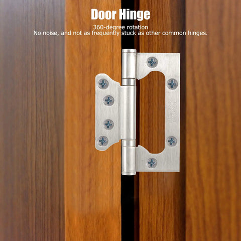 Heavy Duty Stainless Steel Ball Bearing Door And Window Hinges With Mute Silent Rotation Rustproof Furniture Hardware That Glides Like Butter For Smooth Cabinet And Interior Doors, close-up on 360-degree rotating hinge.
