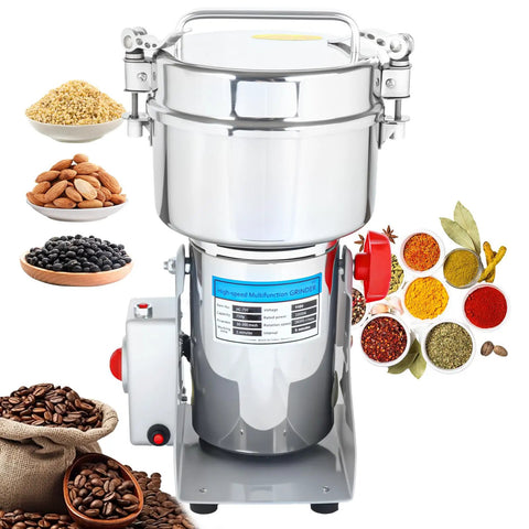 Beast 2000W Commercial Grain Grinder With 750g Capacity Industrial Stainless Steel Build 28,000 RPM Five Blade System grinds ingredients
