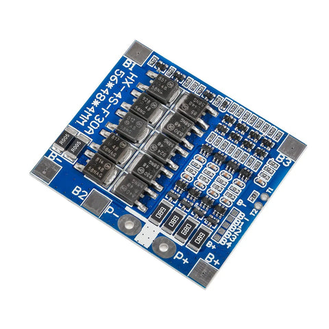 Bad Boy 4S 12.8V LiFePO4 BMS Circuit Board 30A Continuous And 56A Peak with connection points for 18650 battery packs.