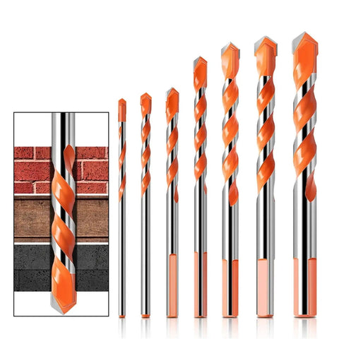 Heavy Duty Tungsten Steel Glass Tile And Concrete Punch Drill Bits Kit With Precise Triangle Tip, multi size drill bits for masonry.