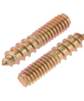 Heavy Duty 1/4-20 X 1-1/4 In Zinc Plated Hanger Bolts 20 Pack with distinctive double threads for woodworking projects.