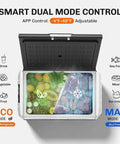 12 Volt Refrigerator With 54 Quart Capacity Portable Freezer Electric Cooler Includes Ac Dc Cords For Road Trips And Camping - App control, adjustable mode for drinks, vegetables, and meats.