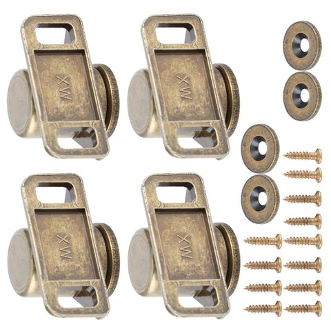 Magnetic Cabinet Door Catch 4 Pack Zinc Alloy Hardware Fittings With Bronze Finish Built To Last Over 50000 Open Close Cycles Compact