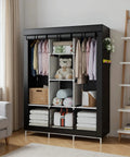 Dope Space Saver Portable Wardrobe Closet Organizer with hanging clothes and shelves in living room
