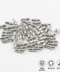 Slick Nickel Plated Iron Shelf Pins For Kitchen Cabinets and 50 Pack of 5mm Heavy Duty Drawer Supports with shiny durable metal finish.
