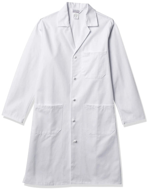 Unisex Knot Button Lab Coat Blazer In White X Small, Five Button Closure, Two Lower Pockets And One Chest Pocket, Professional Medical Uniform