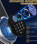Close-up of biometric fingerprint scanner and keypad on the Huge Fireproof Biometric Safe For Home Office With Fingerprint And Keypad Lock.
