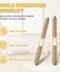 Five Piece Heavy Duty Double Ended Screws M10 X 100 Mm Carbon Steel Hanger Bolts Zinc Finish showing neat threads and rust resistance.