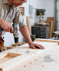 Person using Pocket Hole Screws One And A Quarter Inch, 373 Pcs Set For Wood Coarse Thread in woodwork.