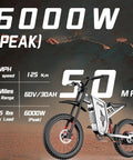 X2Pro Electric Dirt Bike For Adults With 6000W Peak Motor, 60V/30Ah Battery, shown against a rugged off-road background