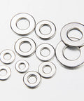 SAE Flat Washer Set 550 Piece Stainless Steel Assortment For Screws And Bolts In Twelve Sizes, 304 Stainless Steel