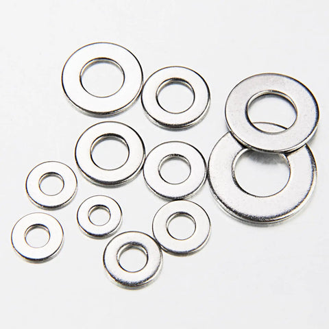SAE Flat Washer Set 550 Piece Stainless Steel Assortment For Screws And Bolts In Twelve Sizes, 304 Stainless Steel