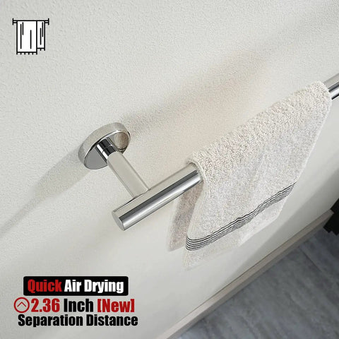 Chrome Towel Bar 27 Inch Built Tough 304 Stainless Steel 0.8mm Tube Wall Mount Towel Holder With Polished Finish Usable 24 Inch Length For Bathroom TB110L24CH with towel hanging