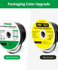Low Voltage Landscape Lighting Wire 12/2, 200 Feet, Black Outdoor Cable with old and new packaging design