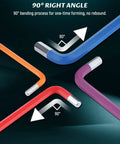 Rainbow Hex Key Set With Ball End And Torx 37-Piece Foldable Allen Wrenches, color coded handles showing 90-degree angle design