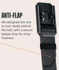 Close-up of magnetic buckle on Patriotic Flag Belt With Magnetic Buckle Black On Black Stretch Nylon Tactical Belt For Men