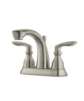 Avalon Two Handle Centerset Bathroom Faucet Brushed Nickel With Deck Plate For Vanity Countertop Mount 4 Inch Centerset 3 Hole Installation Built To Last Easy Install And Clean Modern Bath Look, angle 1