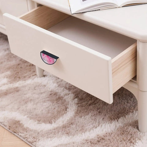 Dope Pink White Glitter Fluid Art Cabinet Pulls With Black Semicircle Drawer Handles 3 Inch Center Hole Solid Cabinet Hardware