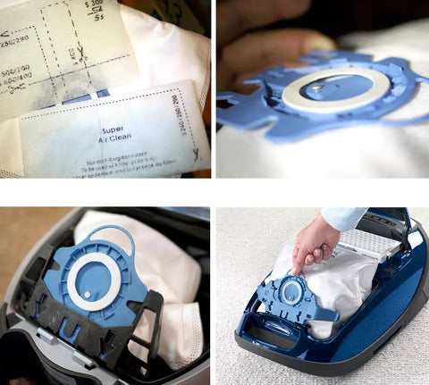 15 Packs Air Clean Dust Bags Replacement For GN Vacuum Bags Compatible With Classic C1, C2, C3 installation close-up