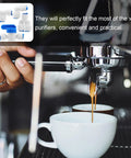 Super Easy Push To Connect White Pom Water Purifier Fittings Kit With 10 Pieces Smooth Hose Connectors No Burrs For Home Filters And Professional Use Super Durable And Quick Install shown on espresso machine