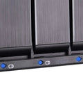 Solid As A Rock Pair Of Internal Hot Swap Drive Cages Converts Three 5.25 Inch Bays Into Five 3.5 Slot Enclosures For Sas And Sata Discs With Sleek Aluminum Chassis And No Sweat Quick Setup close-up of drive cage interface and indicator lights.