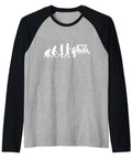 Classic Fit Sick Tuk Tuk Rickshaw Graphic Raglan Baseball Tee With Retro Thai Scooter Design For Bangkok Riders And World Travel Fans showing gray body and black sleeves.