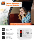 Dual CO And LP Gas Detector For RVs With Digital Display, Hardwired 12V Alarm, Surface Or Flush Mount shown installed in RV
