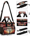 Insulated Picnic Backpack Lunch Bag For Women And Men Colorful Trees Design with adjustable strap and metal zipper