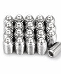 20 Pack Heavy-Duty M8 Spring Ball Plungers, Slick Stainless Steel Hex Socket Inserts stacked for tool maintenance and upgrades.