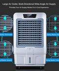 Portable Evaporative Swamp Cooler With Remote And 12 Hour Timer, 3 Speed Air Cooling Fan With 80 Liter Tank air outlet and swing blades.