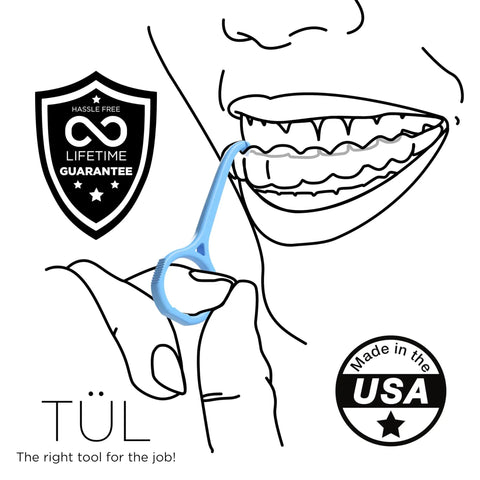 Made in USA Invisalign Remover Tool 4 Pack With Lifetime Replacements Ortho Approved Aligner And Retainer Remover No Nails Needed Easy Hook And Pull Design The Go To Invisalign Accessories blue hook tool removing clear aligner