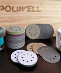 5 Inch Sanding Discs Set 120 Pack Hook And Loop 8 Hole Silicon Carbide Wet Dry For Random Orbital Sander With Interface Pad