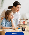 ESP32 STEM Smart Home Education Kit For Curious Kids 12 Plus Arduino Compatible Robotics Projects Eight Piece Set STEAM Coding And Engineering Toys For Hands On Learning Creative Tech Gift For Future Builders showing mother and child with smart home model
