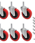 Six Pack 2.5 Inch Heavy Duty Swivel Caster Wheels With M10x25mm Threaded Post Mount for furniture