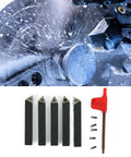 Five Piece Three Eighths Inch Indexable Turning Tool Set With Cemented Carbide And Nickel Coating for high temp lathe machining