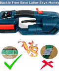 Plug And Play Cordless Strapping Machine That Quickly Seals And Locks Down 13 To 19 Mm Pp Pet Shipping Straps with display and handle