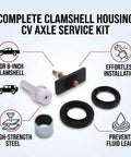 Heavy Duty Steel CV Axle Bearing Puller Seal Kit Removes Needle Bearings Bushings For 2005 2018 And 2007 2014 Replaces 18195 90311-47013 90311-47027 Best Gear For DIY Guys Handling Repairs With Ease Saving Money To Get That Fresh Sweet Ride. complete clamshell housing kit for 8-inch clamshell, high-strength steel, prevents fluid leaks
