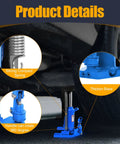 Heavy Duty 20 Ton Toe Jack Lift With 360 Swivel Handle Adjustable Hydraulic Auto Repair Jack Built Tough For No Sweat Lifting And Emergency Vehicle Service Blue with strong compact spring and thick base.