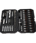 One Quarter Inch Socket Wrench Set With Premium Steel Ratchet Beefy High Torque Performance Mechanic Grade Tool Kit Durable Storage Case.