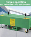 Heavy Duty Electric PVC Pipe Heater With Built In Temp Detector And Auto Shut Off For 1/2 To 4 Inch Conduit Bending showing control panel and wheels.