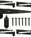 8 Pack 12 Inch Beefy Heavy Duty Wrought Iron Blind Shutter Hinges Kit Lift Off Pintle Two And Five Eighths Inch Offset Strap