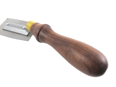 Smooth As Butter Veneer Saw Featuring A Razor Sharp 15 TPI Dual Sided Blade For Dead On Inlay Work And Easy Center Cuts, Chunky Walnut Handle.