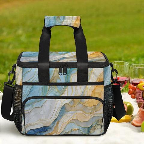 Insulated Picnic Backpack Lunch Box For Women And Men Portable Go To Cooler Tote with colorful design outdoors
