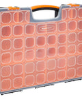 19 Removable Compartments Small Parts Organizer Box With Customizable Storage Grab-And-Go Portable Hardware Case Durable Plastic Construction Secure Locking Lid Black And Orange 16.5 By 13.2 By 2.4 Inches