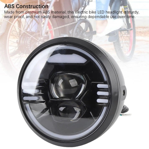 Ultra Bright LED Front Headlight For Night Rides On E Bikes High Visibility Bike Lamp With Rugged ABS Build