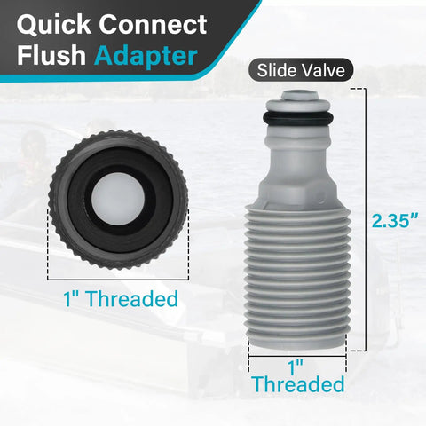 Outboard Engine Flush Kit With Quick Connect Hose Adapter For Flushing Salt Sand And Silt, slide valve detail