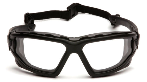 Ultra Light I Force Slim Safety Goggles with Black Frame and Clear Anti Fog Lens, Quick Release Temples, Elastic Strap, Vented Foam Carriage