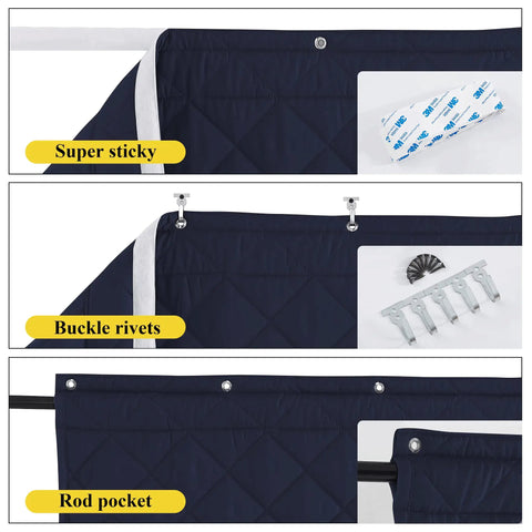 Thermal Insulated Door Curtain That Fights Drafts and Helps You Save On The Heating Bill, 38x82 Inch Windproof Shield For Old Homes