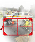Badass Road Warrior Chassis Cooler And Emergency Fire Suppressor For Electric Vehicle Battery And Engine Heat Control With Multi Hole Spray Pattern in use by firefighter.