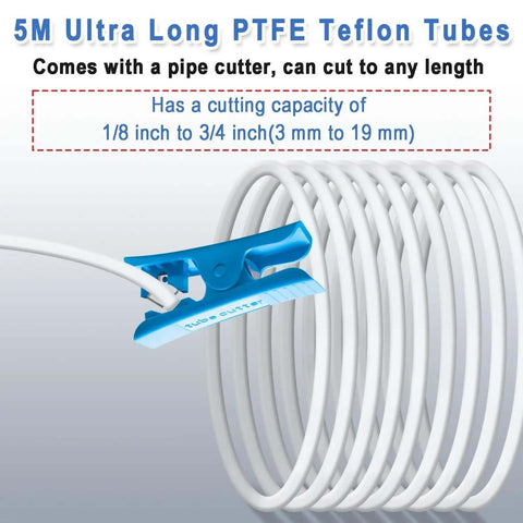 5m PTFE Teflon tube with cutter for 16.4Ft PTFE Teflon Tube Kit 2.5mm ID X 4mm OD for 1.75mm filament direct drive 3D printers
